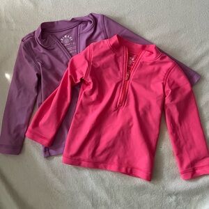 Primary 6-12m UPF swim Rashguard bundle in purple and pink